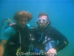 Me and my instructor Tailan during the dive at shore rife... by Svetoslav Dimitrov 